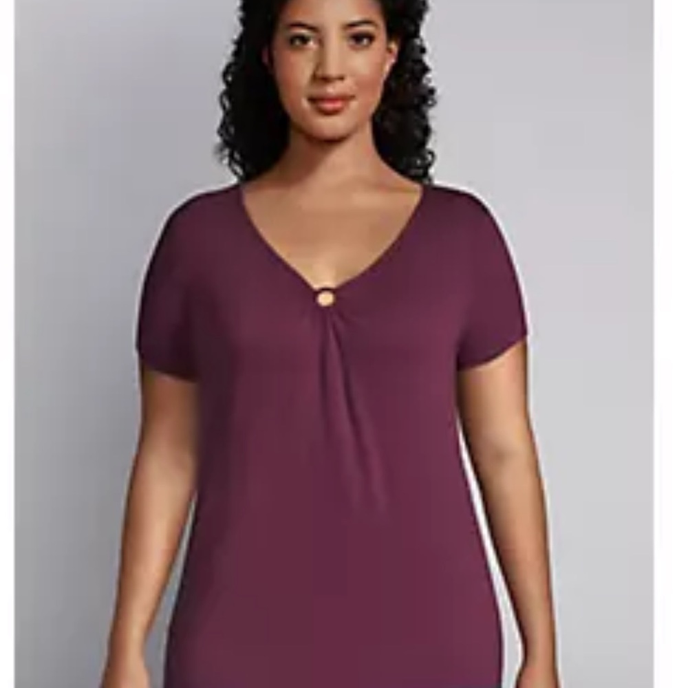 LANE BRYANT PICKLED BEET KEYHOLE RING TEE SIZE 14/16 NWT